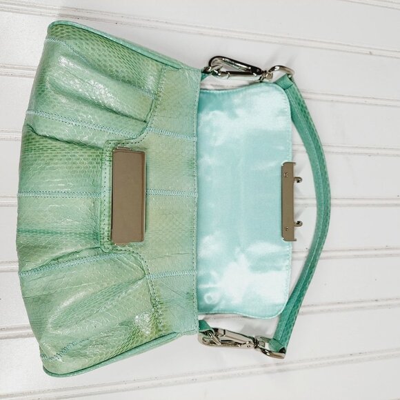 Express Turquoise Leather Shoulder Bag 0184 - Picture 11 of 15